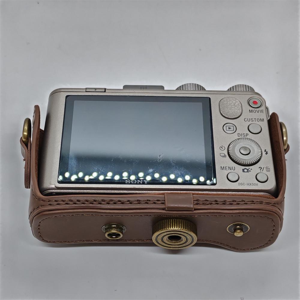 PU Leather Camera Case Bag for Sony Cyber-shot DSC-HX50 HX50V HX60 HX30 Full Body Cover With Strap