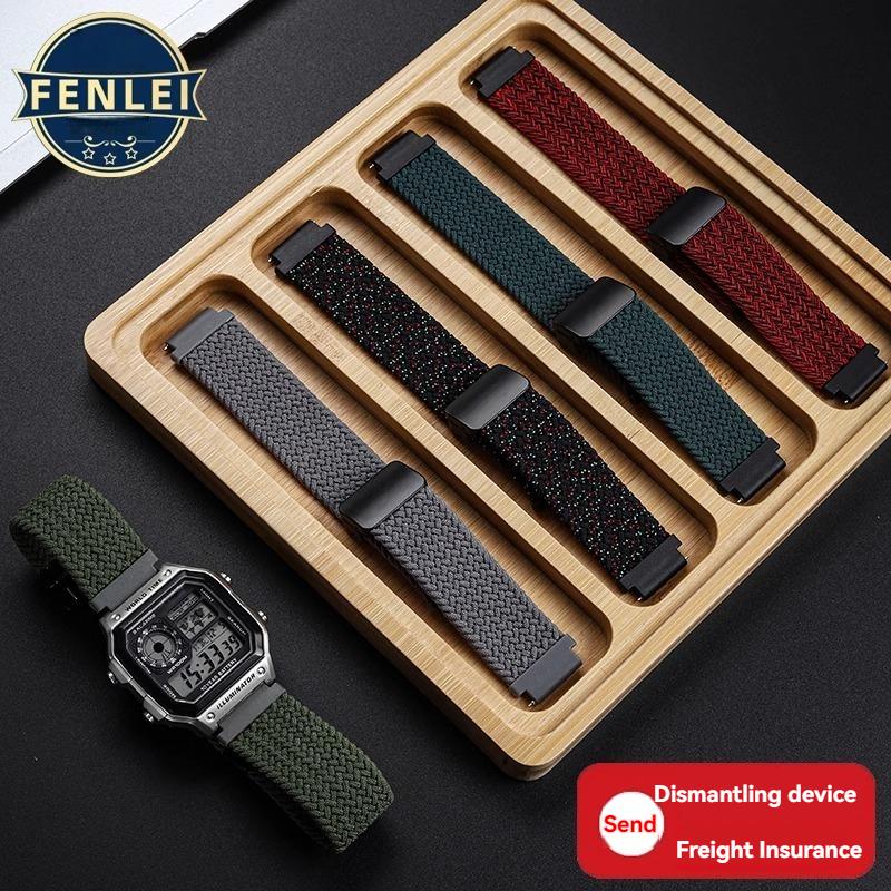 Schnellverschluss Nylon Uhrenarmband für Casio AE1200/1300 WS-1400H/1300/1500 A158 A159 A169 Wasserdichtes Armband Herren Handgelenkband 18mm