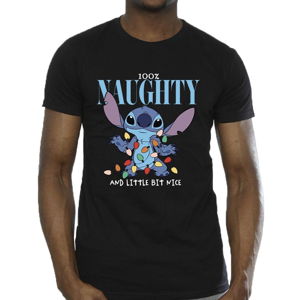 Disney Mens Lilo & Stitch Naughty & Nice T-Shirt