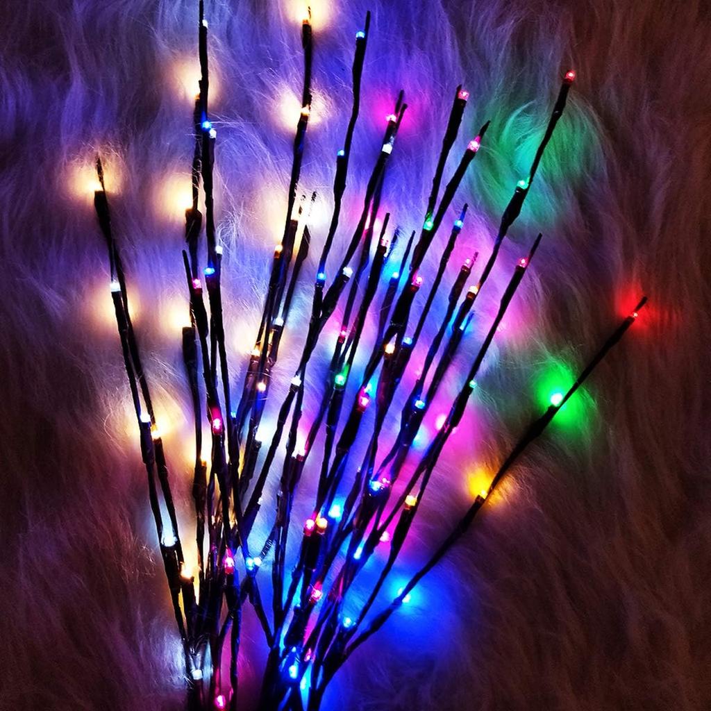 Led Branch Light Battery Operated Lighted Branches Vase Filler Willow Twig Lighted Branch 30 Inch 20 LED for Christmas Home Party Decoration Indoor
