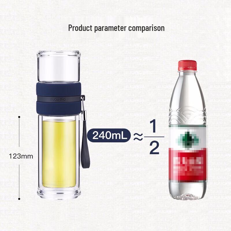 Fuguang Tea Master Double-Layer Tea Infuser Glass Bottle