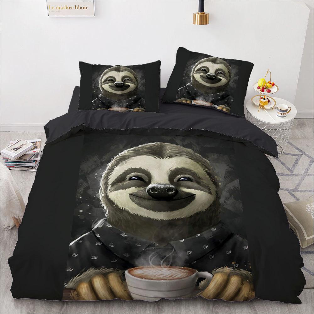 3D Animal Bedding Set Boys and Men Down Duvet Covers Pillowcases 2/3pcs, King Queen Double Bed Cover Gift