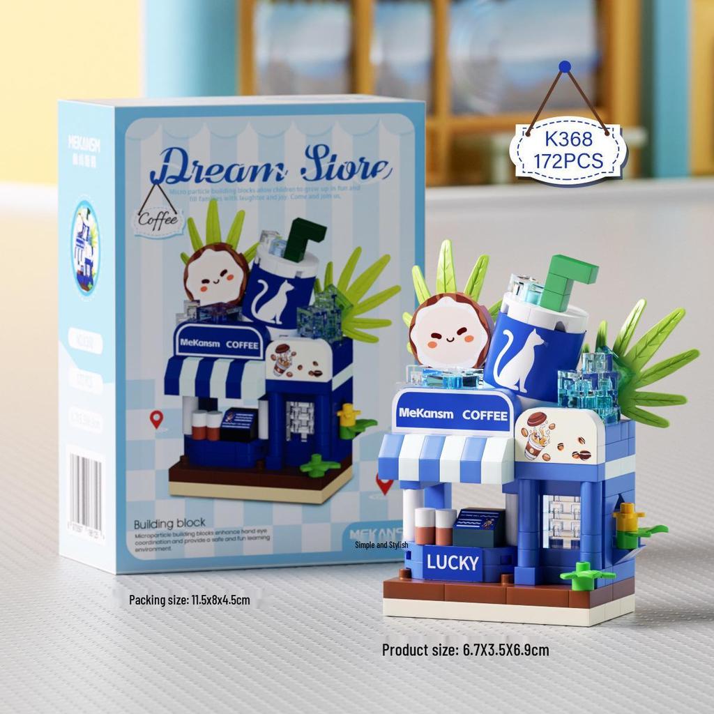 Xiaohongshu Bubble Tea Shop Building Set - Compatible with LEGO, Model Toys & Ornaments for Girls