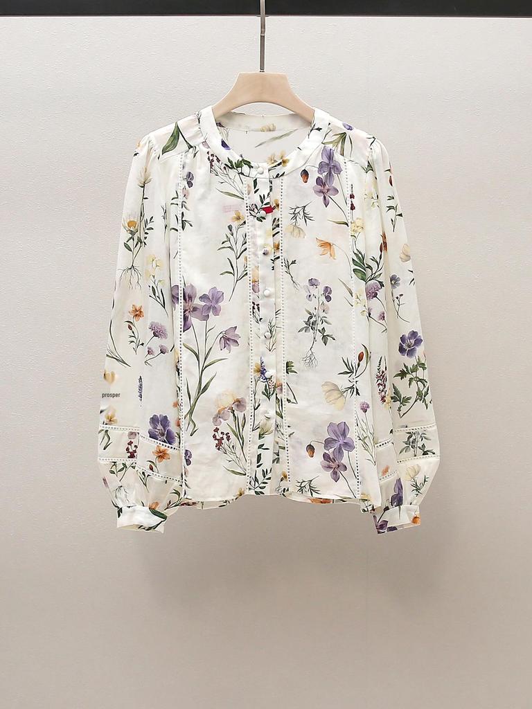 High-End Women's French Holiday Long-Sleeve Shirt & Shorts Set