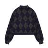 European and American Women's Diamond Pattern Knit Pilot Jacket Coat