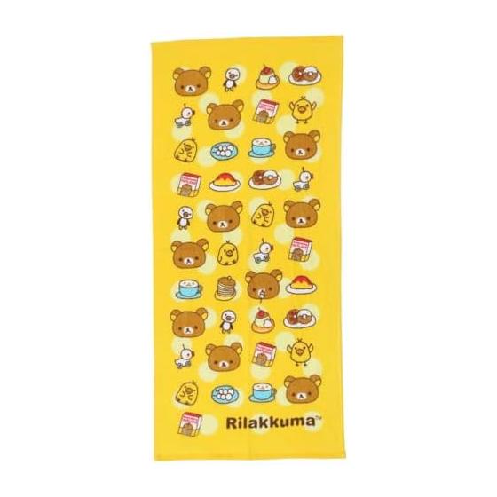 Rilakkuma [Face Towel] Jacquard Long Towel/Dot San-X