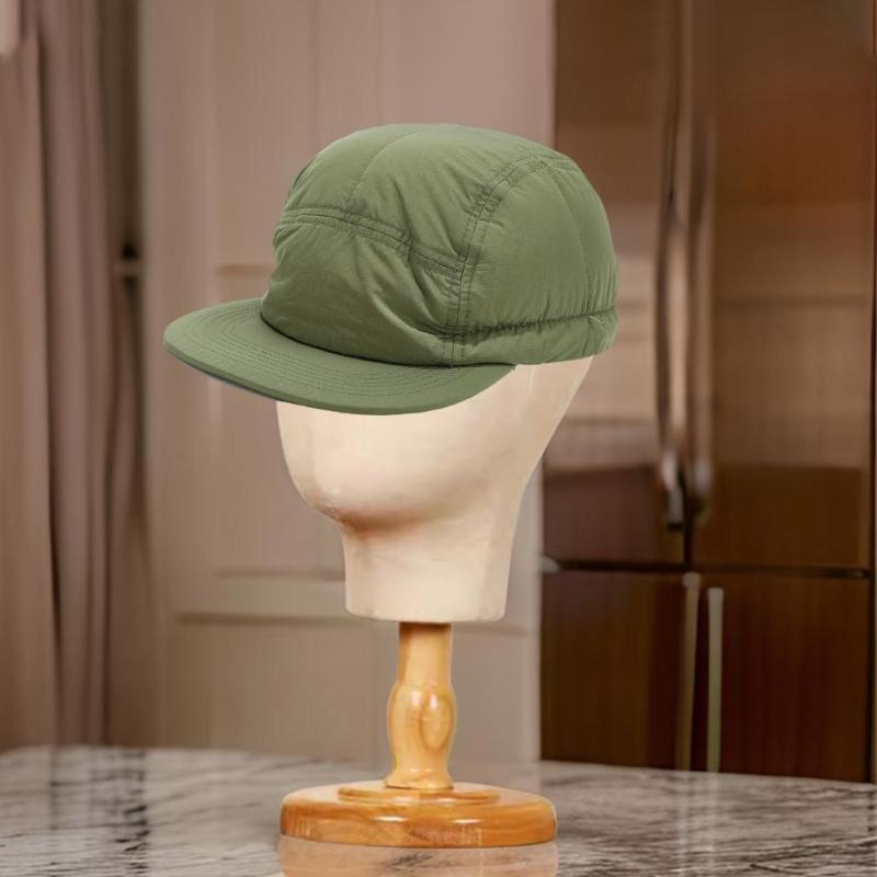 Classical Flat Brim Baseball Hat With Warm Down Filling For Outdoor Activity Daily Wear Windproof Padded Baseball Caps