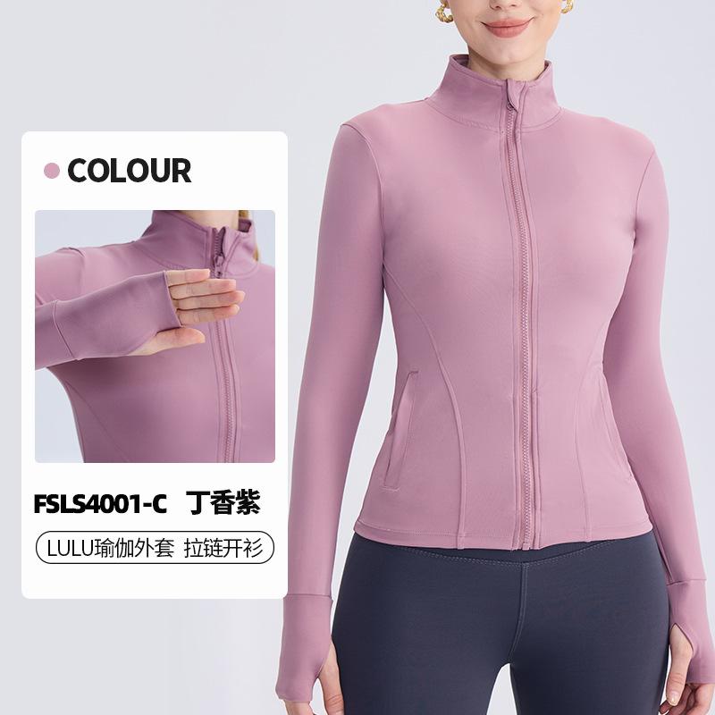 Spring And Summer New Internet Celebrity Yoga Clothes Women'S Fitness Top Tight Running Quick-Drying Double Pocket Sports Long-Sleeved Jacket