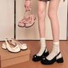 Beautiful Internet celebrity sexy high heels 2025 summer new pointed women's single shoes metal buckle black bag head sandals