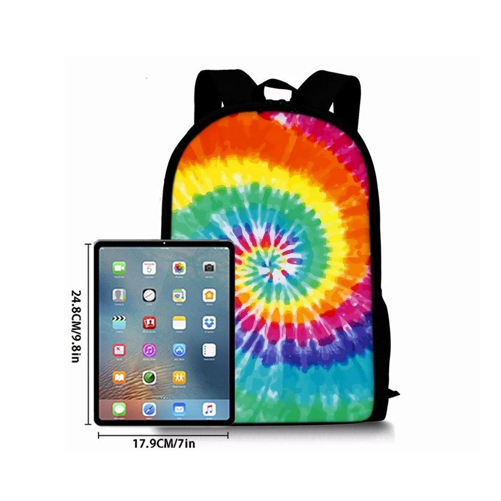 Tie-dye Print Single Layer Backpack for Boy/Girls Best Gifts 2D Flat Cartoon School Bag for Children Bags
