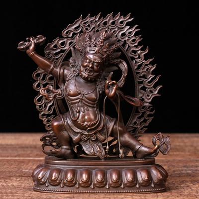 Stehende Zao Gongen Buddha Statue, Zornige Form, Messing, Tibetische Buddhistische Figur, Gottheit Statue, Kunstwerk, Kupfer, Buddhistische Altar Statue, Gebet,