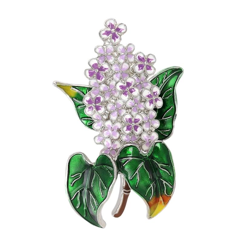 

Элегантная брошь в виде цветка гортензии с художественным дизайном, изготовленная из прочного сплава и эмали для украшения моды