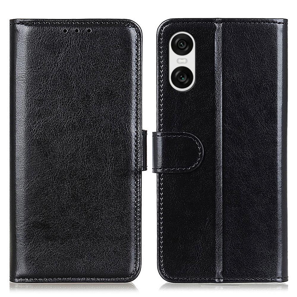 For Sony Xperia 10 VI Case Flip PU Leather Crazy Horse Texture Phone Cover