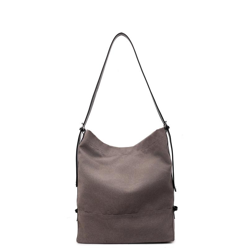 2025 new casual large-capacity canvas bag women's simple and fashionable tote bag Korean version commuter messenger bag bag