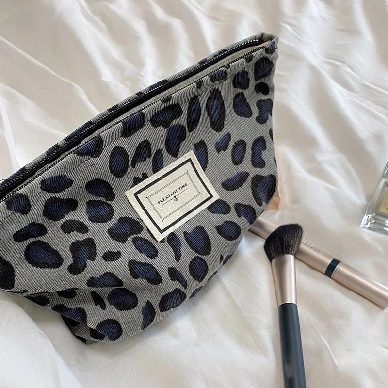 Corduroy Makeup Bags for Women Floral Print Cosmetic Bag Pencil Case Travel Toiletry Bag Storage Bag Organizer Beauty Case