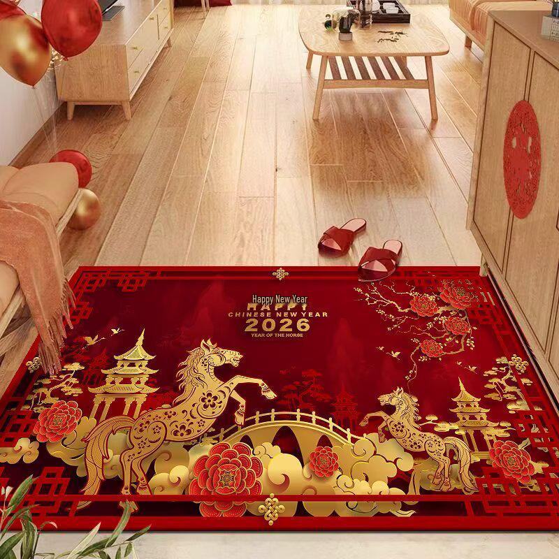 2026 Red Carpet Non-slip Absorbent Mat for Bathroom, Toilet, Living Room, and Kitchen