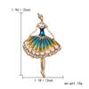 Rinhoo Fashion Ballet Girls Crystal Brooches For Women Cute Rhinestone Gymnastics Ladies Dancer Enamel Pins Figure Badge Jewelry