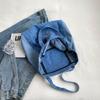 New Casual Denim Bag Women Large Capacity Shoulder Bag Letter Embroidery Denim Tote Bag