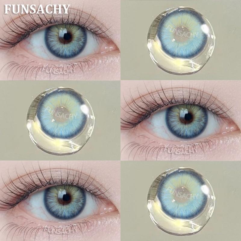 FUNSACHY Brown Korean Lenses Colored Contact Lenses For Eyes Fashion Lens Beautiful Pupil Yearly Use Natural Gray Eye Contacts