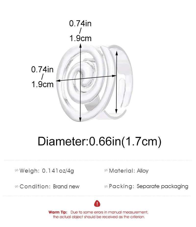 European and American Fashion Metal Spiral Rings for Men and Women Personalized Silver Color High-End Women's Hand Accessories