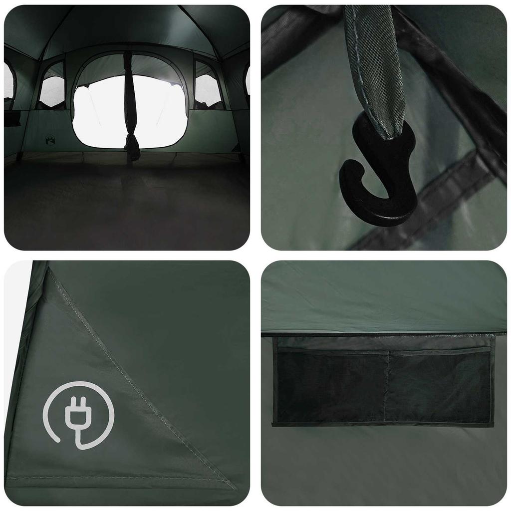 Tunnel Tent Olive Green 366 x 244 x 198 cm Polyester and Steel