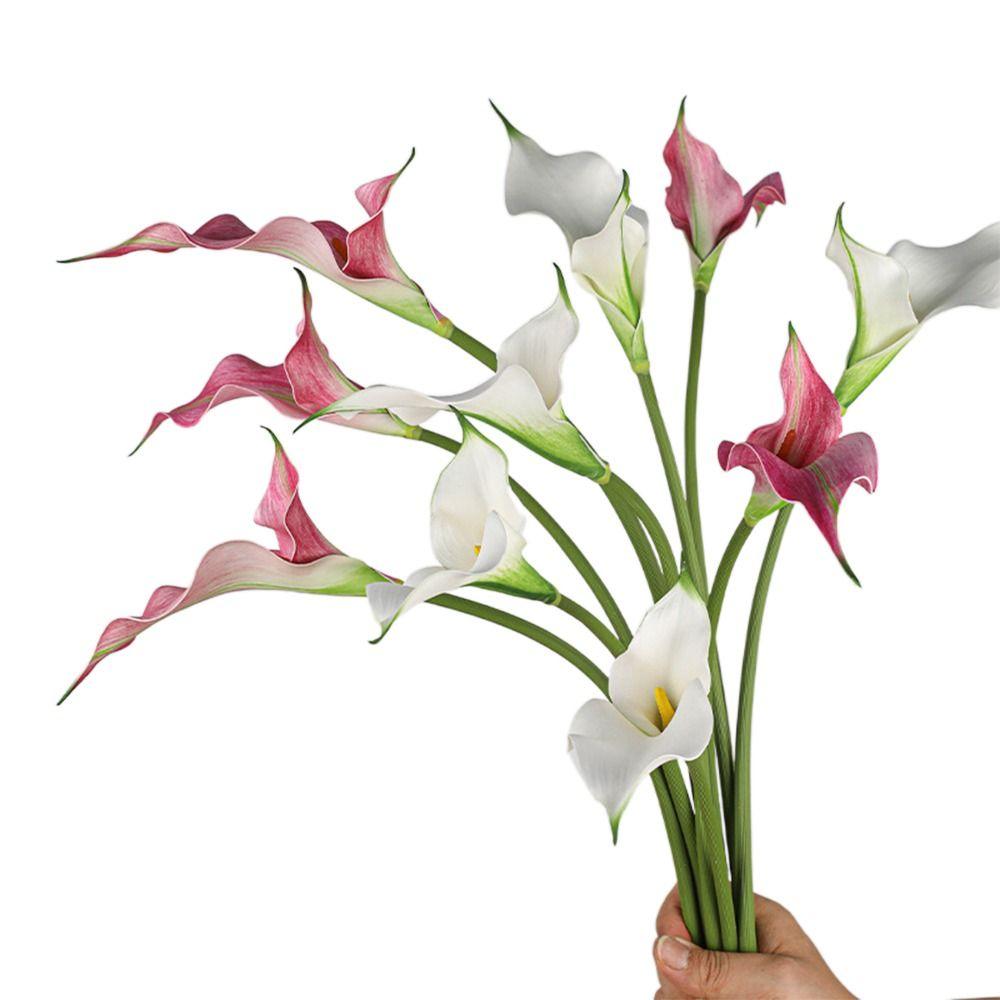 Multicolor Calla Lily Artificial Flowers Real Touch Floral Arrangement  Party Decoration