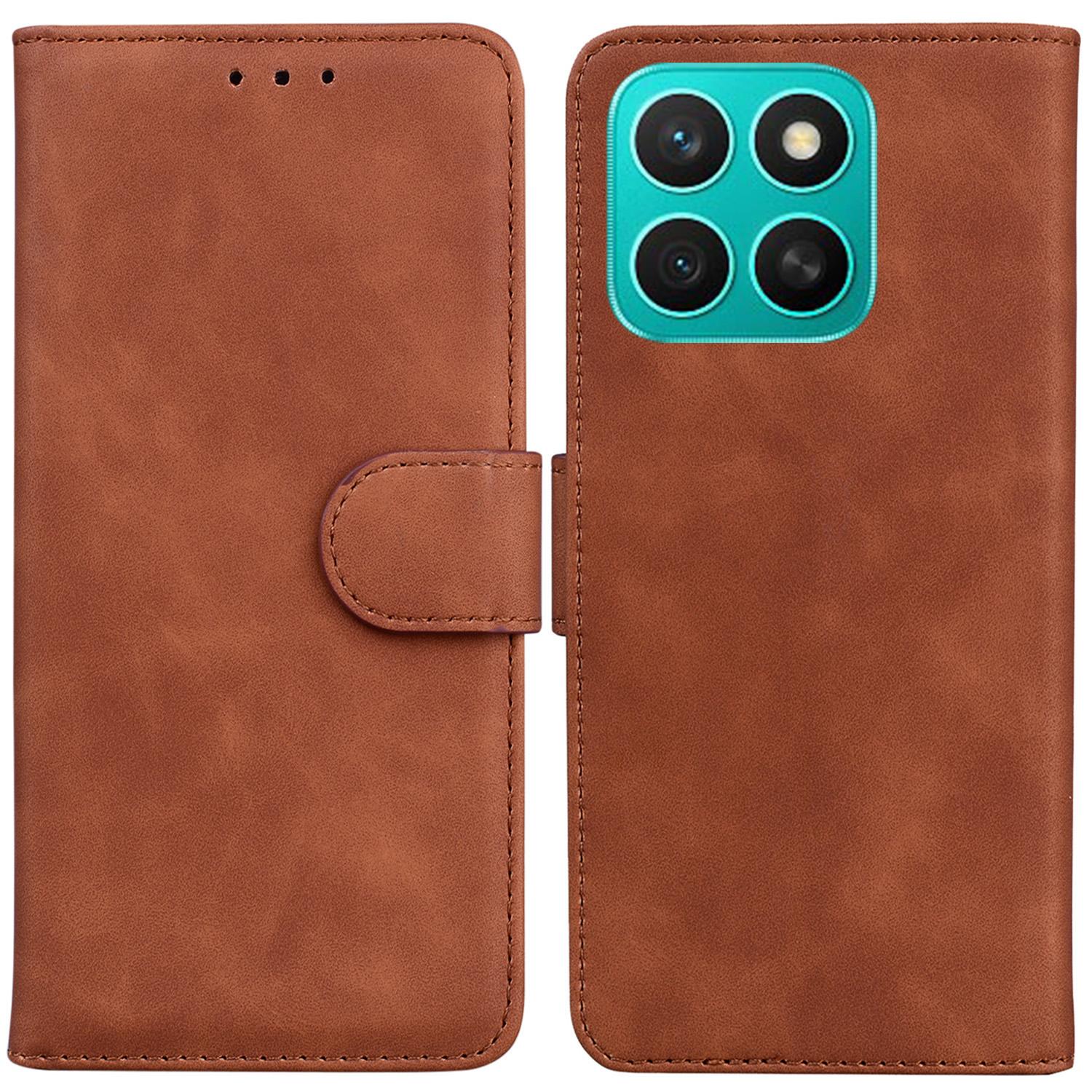 

For Honor X8c 4G Case Solid Color Leather Wallet Phone Cover E