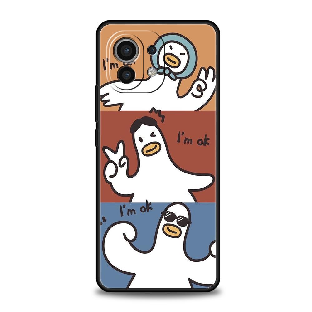 Phone Case For Xiaomi Mi 15 14 14T 13T 12T Pro 12 13 11 Lite 5G 11T X6 X5 Pro Soft TPU Cover Cute Cartoon Duck