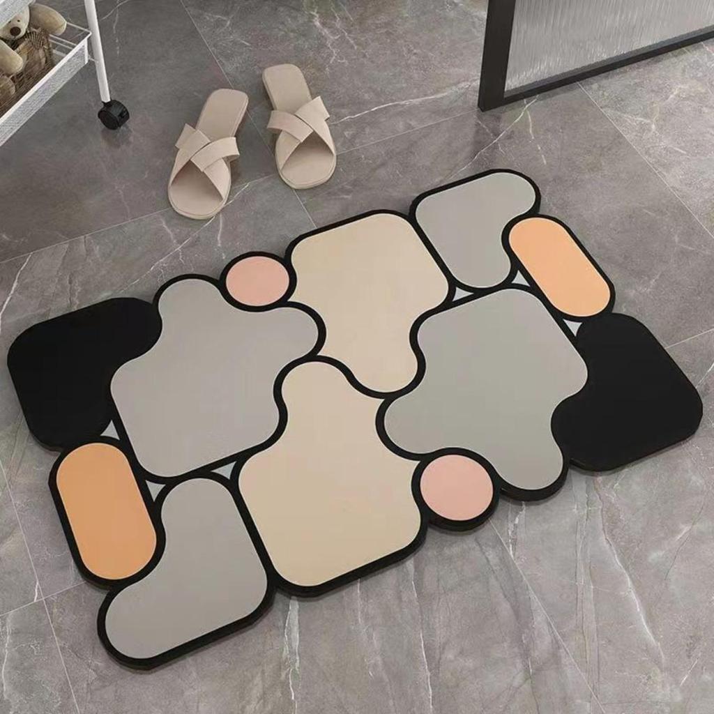 Heterotypic Diatom Printing Bathroom Thickening Mat Bath Non-slip Carpets In Wash Basin Bathtub Side Floor Rug Shower Room Doormat Memory Foam 3D Pad