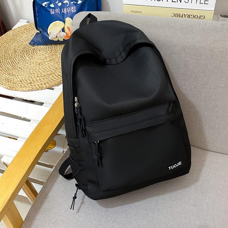 Women Lightweight Waterproof Backpack Solid Color Student Schoolbag