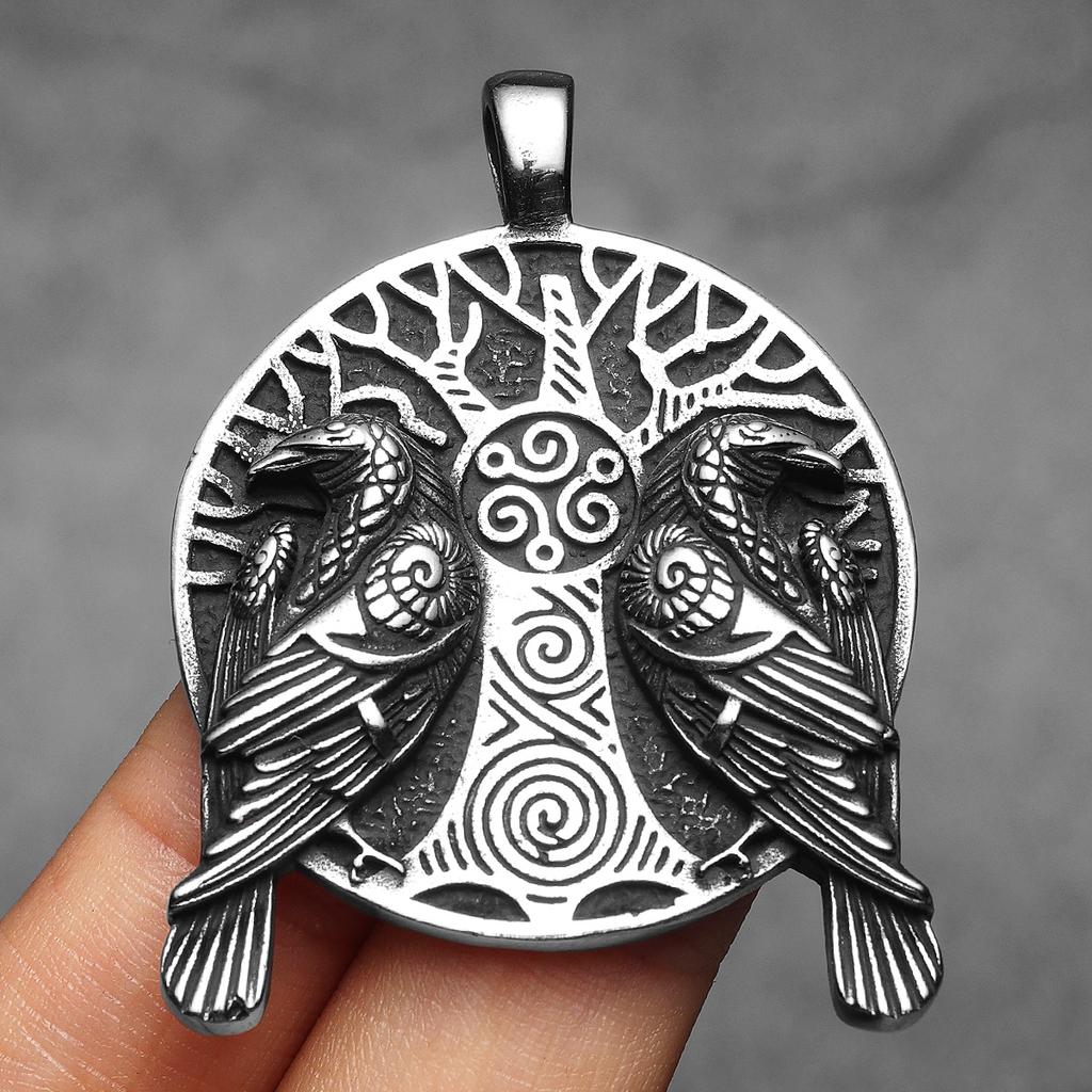 Viking Tree Raven Men Necklaces Stainless Steel Pendant Chain Women Punk Fashion Jewelry New in Accessories Gifts