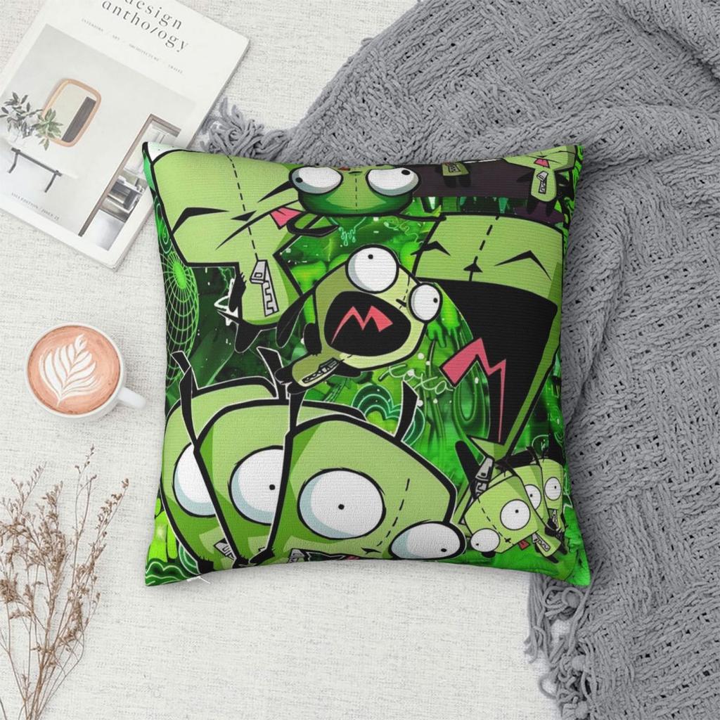 Invaders Zims Gir Cartoon Pillowcase Polyester Cushion Cover Decorations Throw Pillow Case Cover Home Drop Shipping 18'