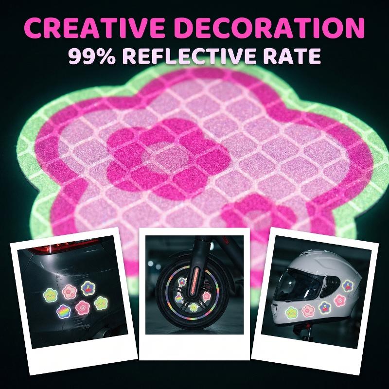 5Pcs/Set Car Reflective Stickers Helmet Waterproof Decal Hearts Butterfly Stars Night Warning Sign Reflective Sticker
