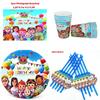 Colorful Kids Birthday Party Supplies Featuring Joyful Plates And Happy Banners