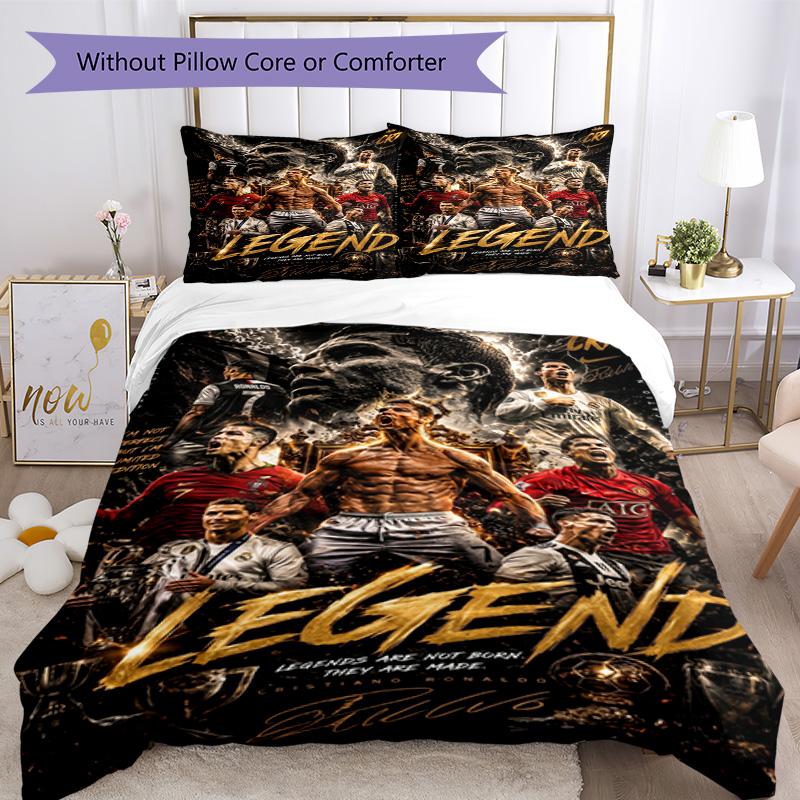 Ronaldo's Golden Legend: Ronaldo's Legacy Bedding Set, Breathable Duvet Cover with Pillowcases, Soft Bed Linen for Bedroom Home Decoration, Perfect Fe