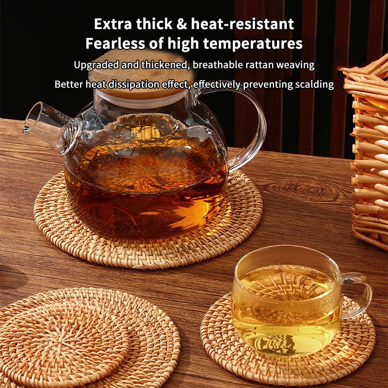 Rattan Heat-Insulating Mat Table Mat Anti-Scalding Pot And Plate Mat High-Temperature Resistant Teacup Mat