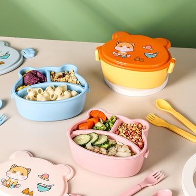 MeyJig Cartoon Bento Box BPA Free per bambini Contenitore per il pranzo a due strati a prova di perdite 760ml