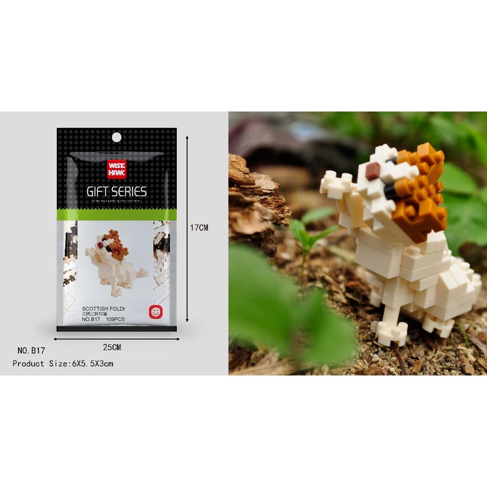 Mini Building Blocks 3D Animal Diamond Model Micro Bricks Dog Cat Bird Moose Wolf Panda Macaw Toys For Children Birthday Gifts