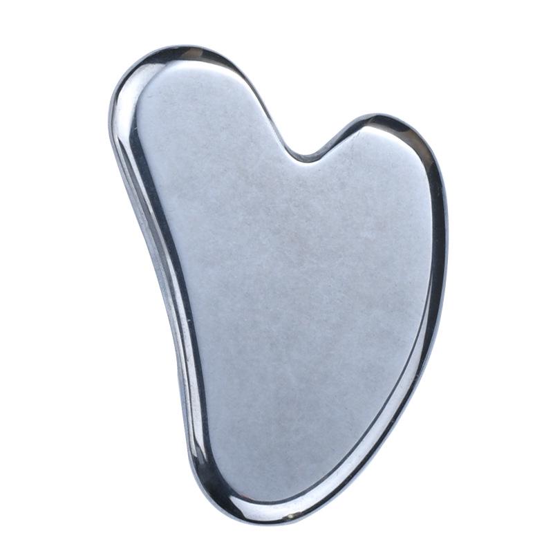 Outil de Massage Facial Gua Sha en Quartz Rose en Forme de Cœur