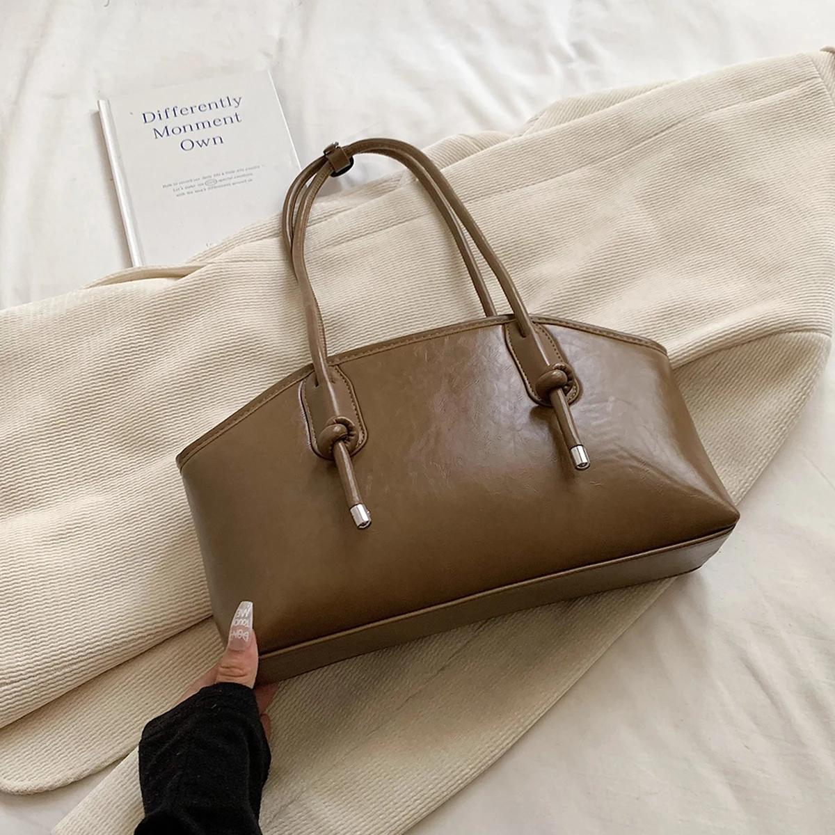 

Сумки-тоуты из искусственной кожи для женщин 2024 года, новый тренд зимы, корейская мода, женская сумка через плечо, женские сумки и кошельки хаки