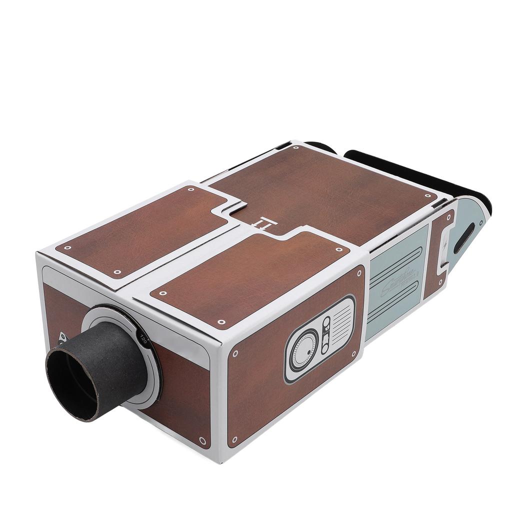 DIY Smartphone Projector 8X Image Magnification Cardboard Home Cinema Theater Box Projector for