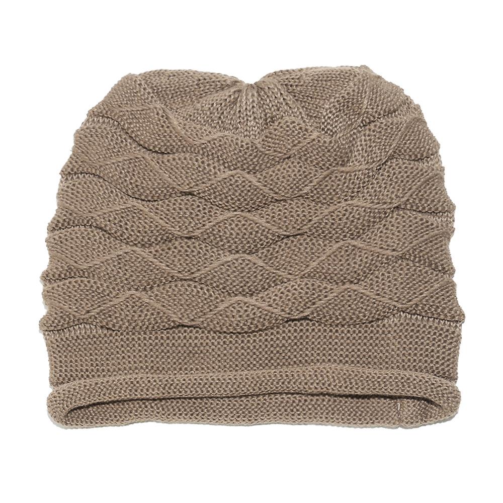 Pile Hat Men's New Winter Warm Knitted Hat Solid Color Ear Protection Simple Knitted Headhat Warm Casual Hat Men