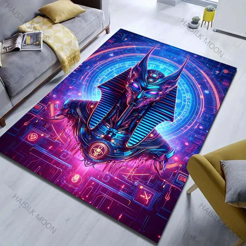 Multiple sizes Futuristic Egyptian-style deity Carpet for Living Room Bedroom Sofa Home Decor Rus Non-slip Floor Mat