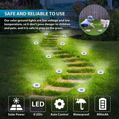 Solar Powered LED Underground Lights Outdoor Waterproof Circular Embedded Garden Lawn Lights Courtyard Lighting Street Lights