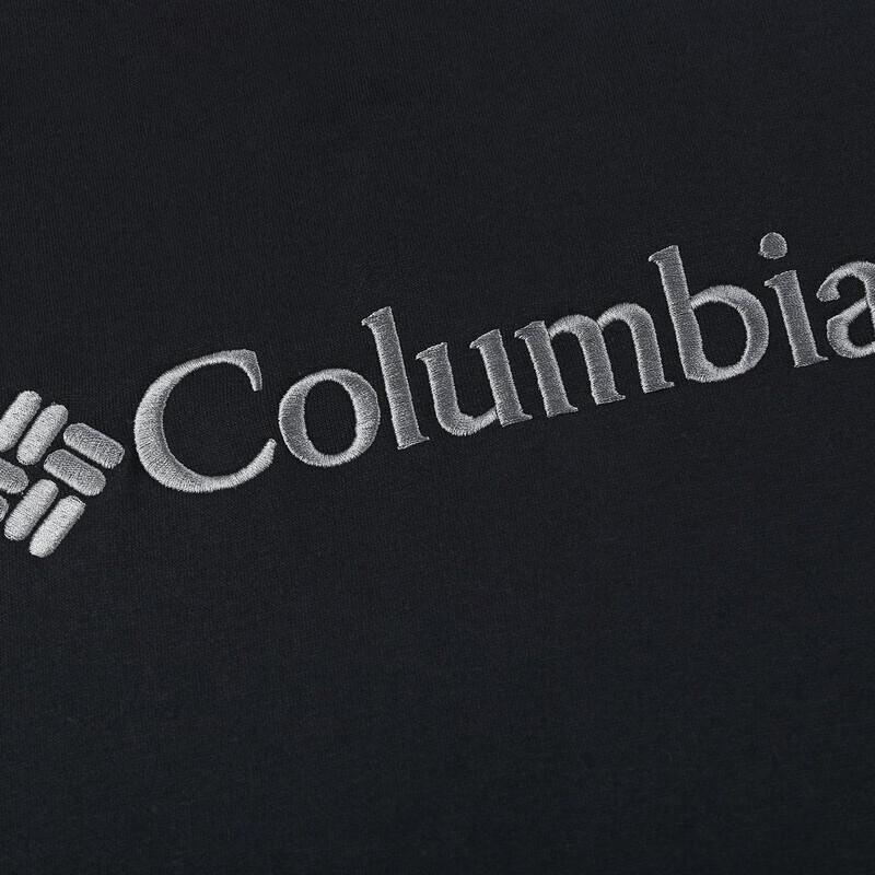 Columbia Sweat à capuche décontracté respirant pour homme avec logo imprimé sur la poitrine Sweatshirt Noir JE1600-017