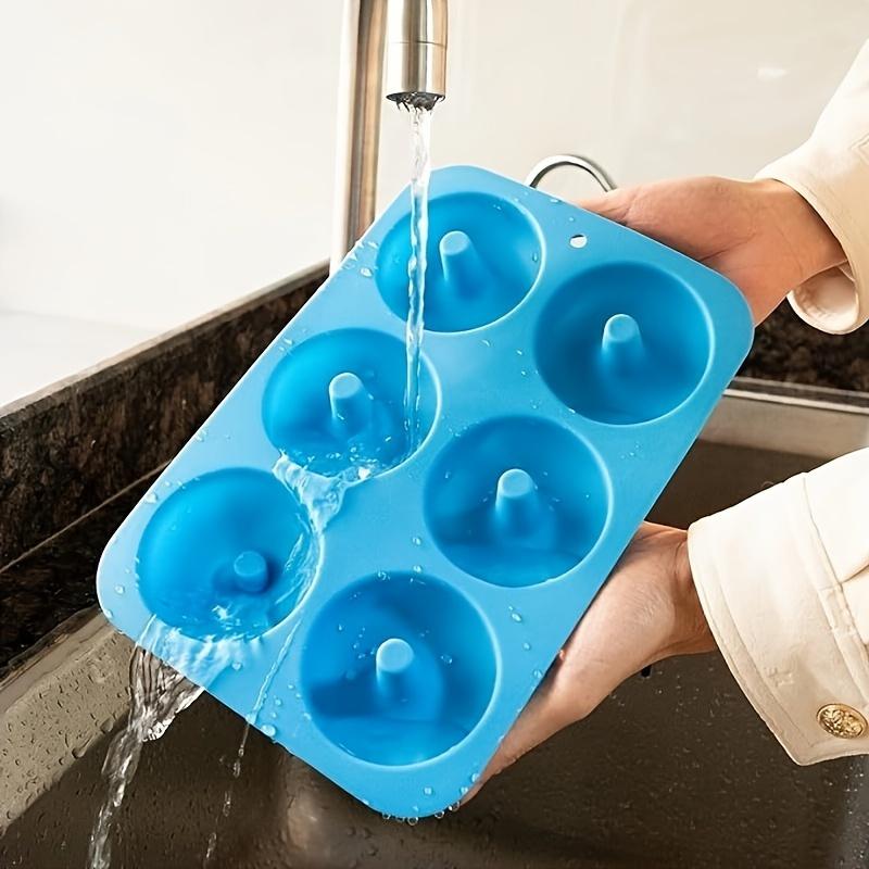 2PC Food Grade Silicone Bagel Pan | Non-Stick, Dishwasher/Microwave Safe, Heat Resistant (Blue)