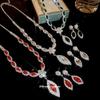 Luxe Rhinestone Flower Tassel Earrings and Necklace Set for Women – High-End Clavicle Chain Accessory