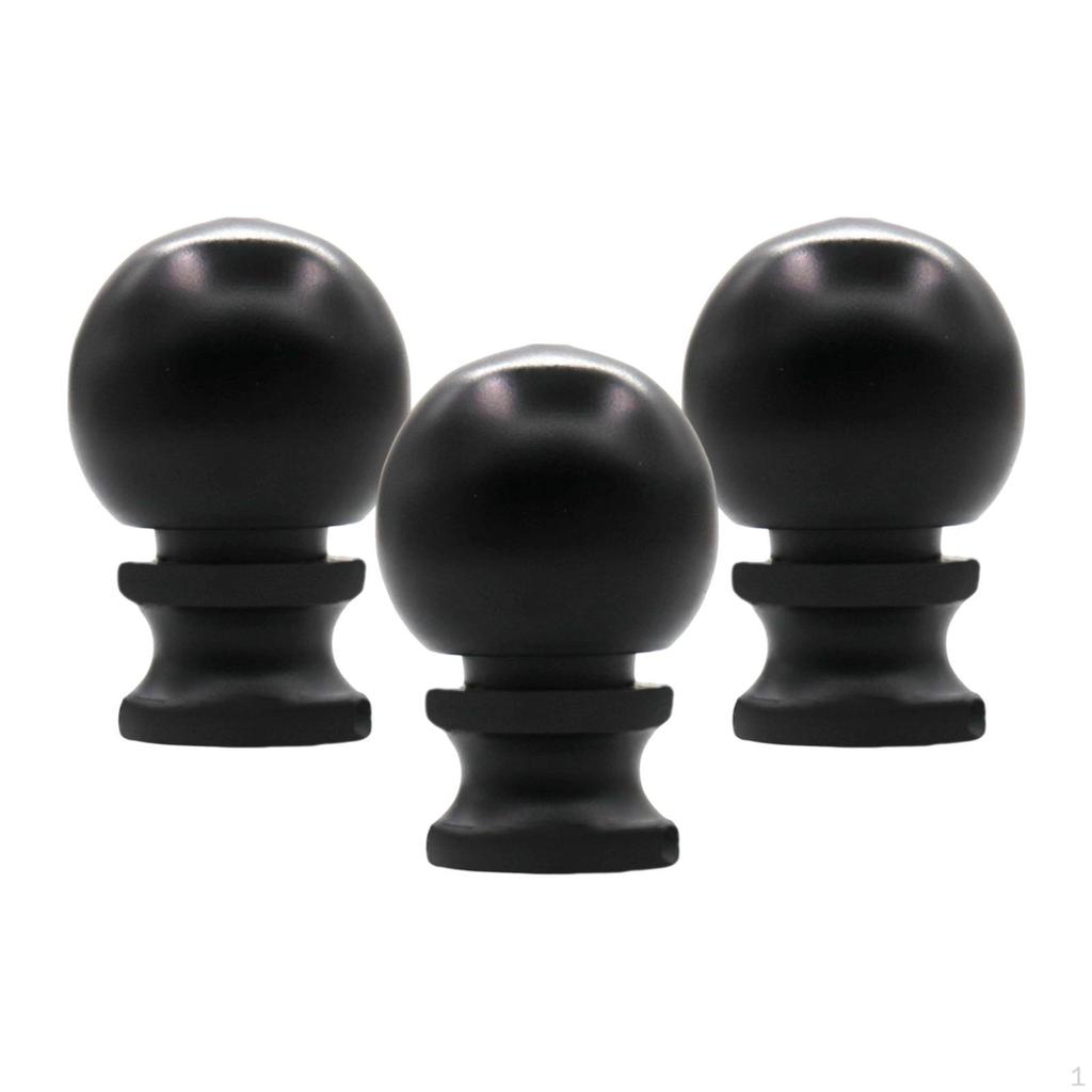 3 Lamp Finials with Thread, Replacement Metal Knob, Spherical Knob for DIY, Lampshade Nut,