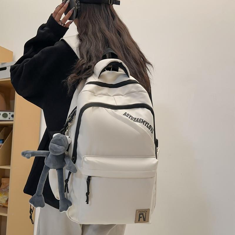 Женский однотонный школьный рюкзак — фото 4