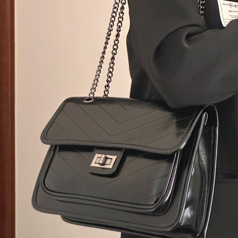 Wandering Bag Autumn and Winter New Temperament Black High-end Chain Bag Crossbody Shoulder Bag Women's Bag